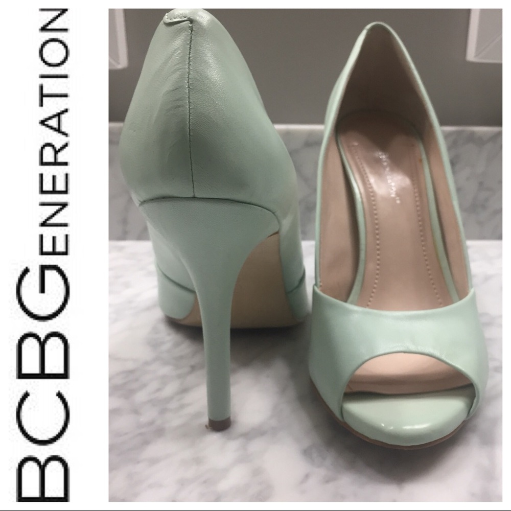 BCBG Mint Green Peeptoe Pump!